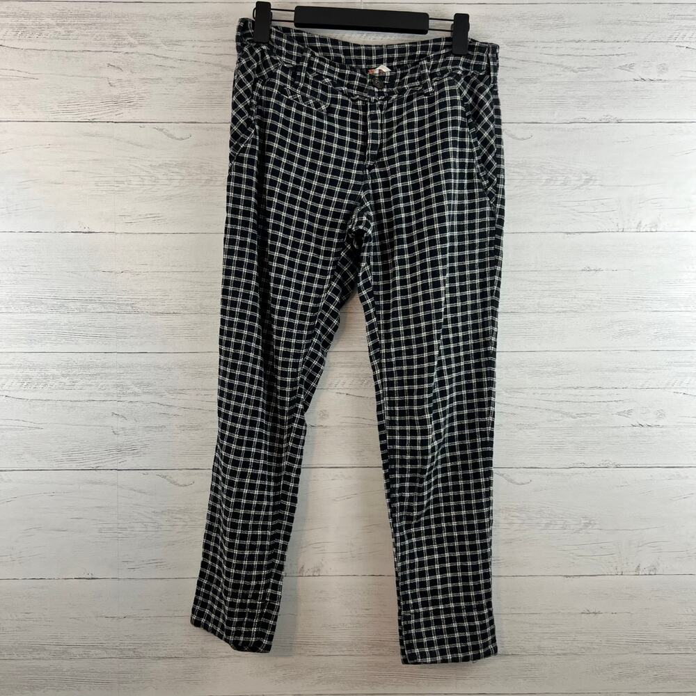 Free People Windowpane Print‎ Straight Leg Pants Size 4